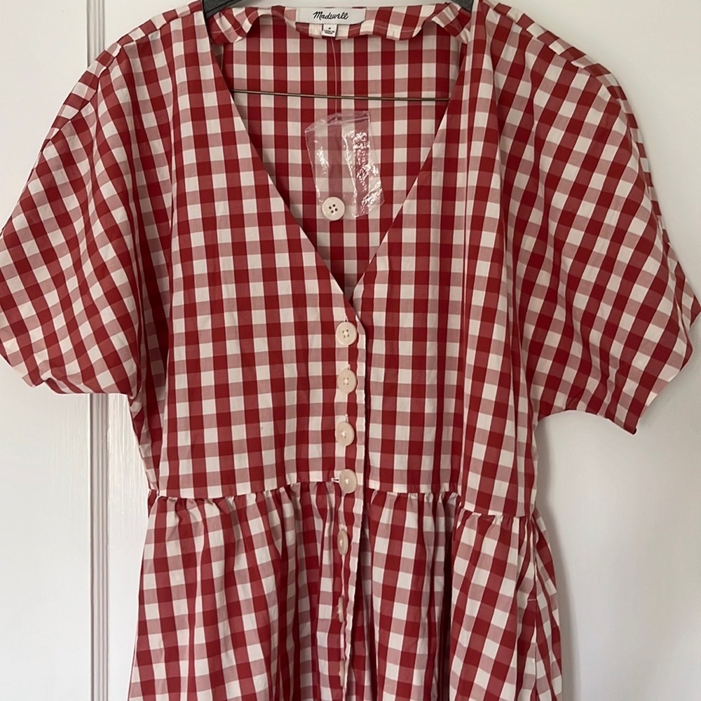 Madewell Lightweight Cotton Gingham Dress